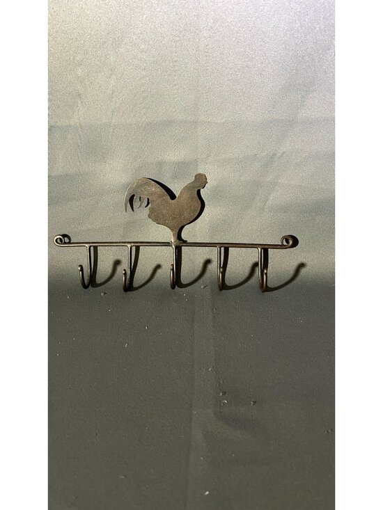 Other - Rooster-Shaped Metal Wall Hook Rack 5 Hooks Vintage Rustic Decor